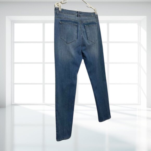 Kensie Distressed Ripped Skinny Jeans Size 14 | Blue Denim Stretch Y2K - Picture 5 of 12